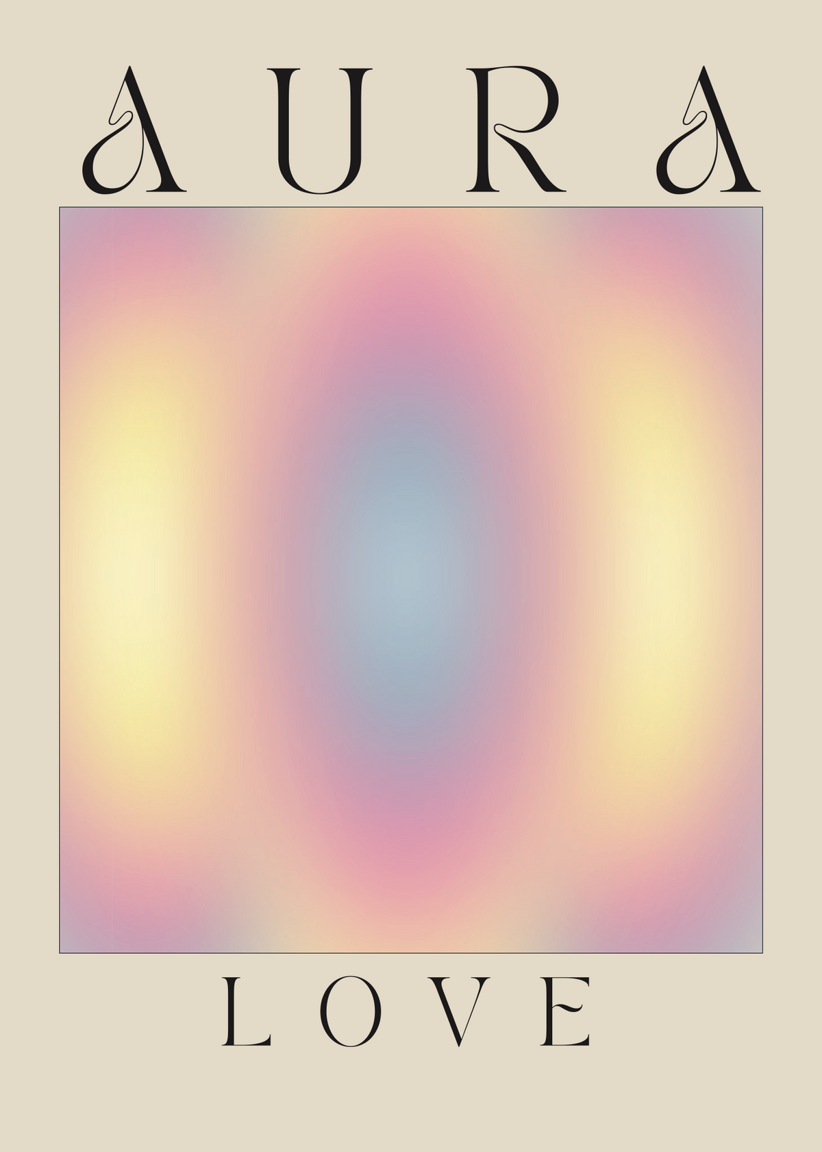 Aura Love Poster Baskı – Enerji ve Renklerin Modern Yansıması