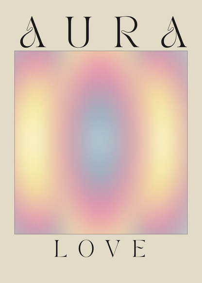Aura Love Poster Baskı – Enerji ve Renklerin Modern Yansıması