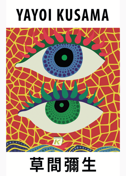 Yayoi Kusama Gözler Poster Baskı – Renkli Modern Sanat