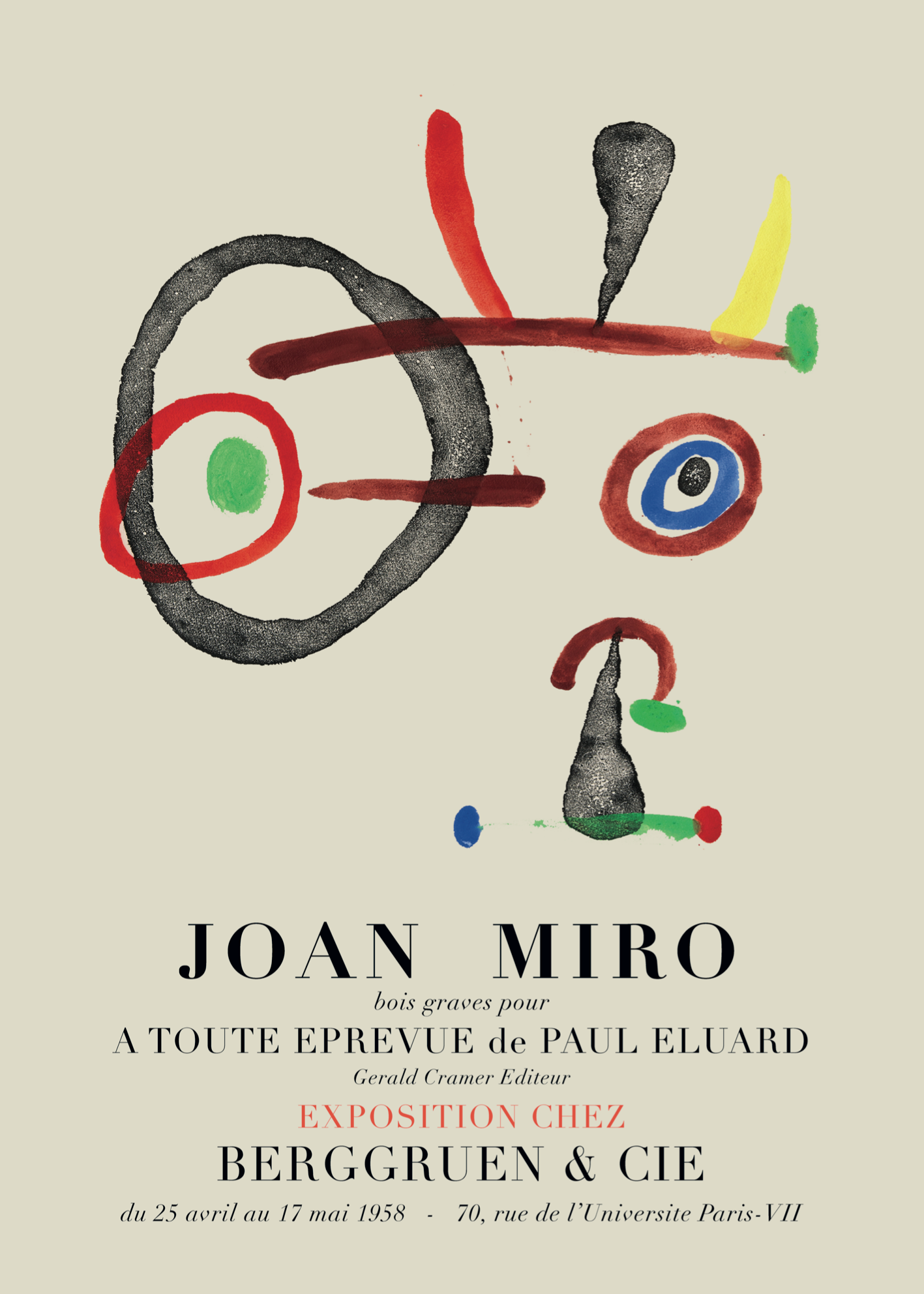 Joan Miró – À Toute Épreuve 1958 Poster Baskı