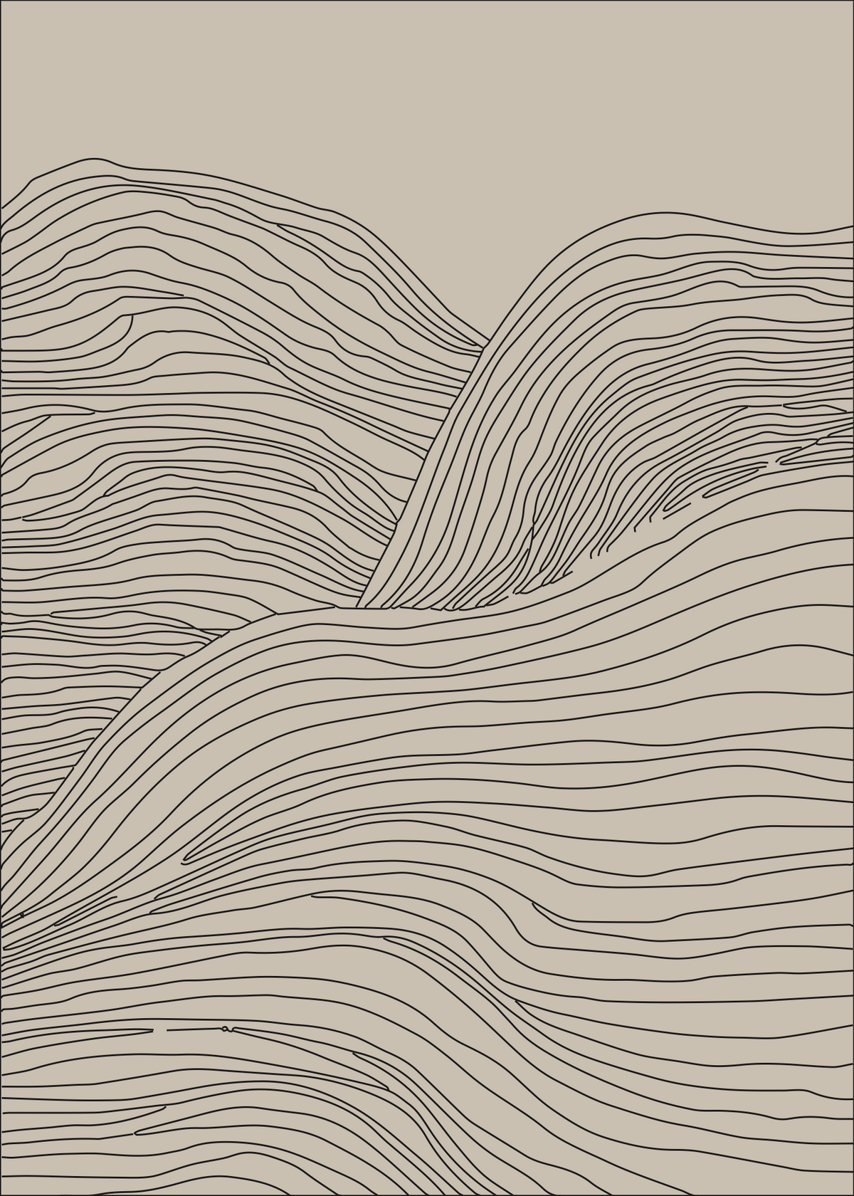 Topographic Flow Line Art Poster Baskı