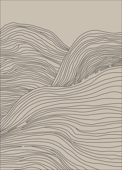 Topographic Flow Line Art Poster Baskı
