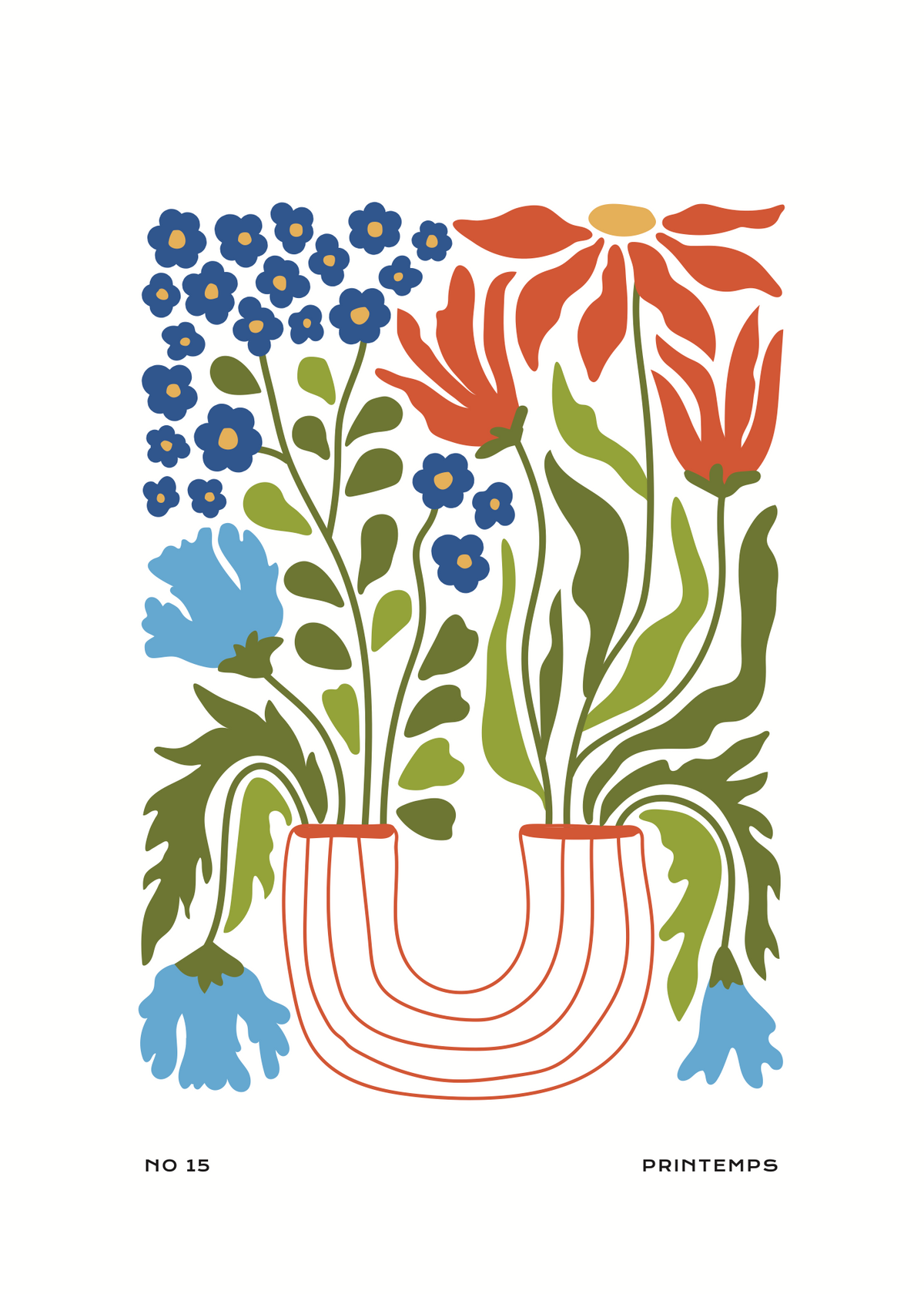 Printemps Çiçek İllüstrasyonu Poster Baskı