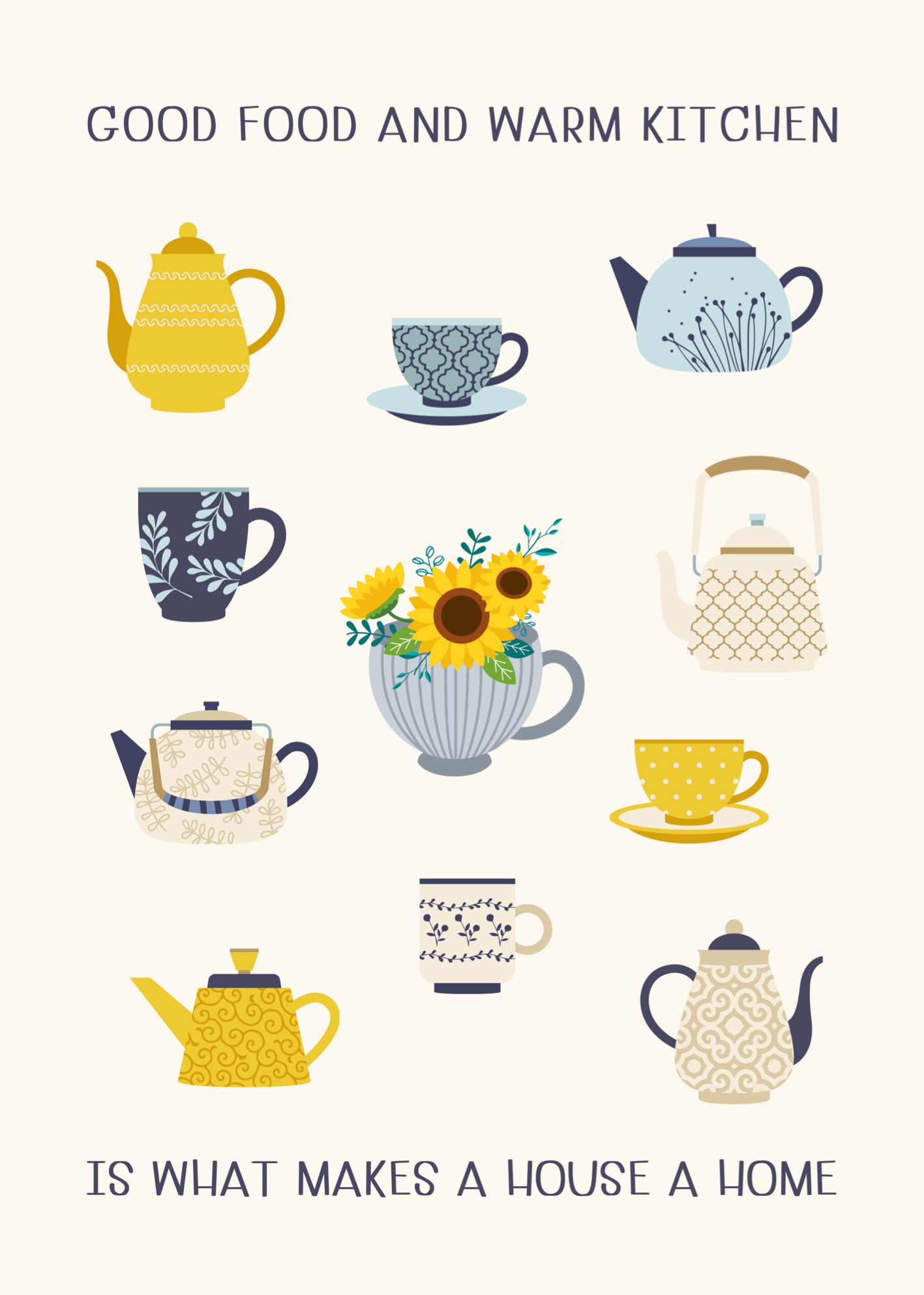 Warm Kitchen Teapot Poster Baskı