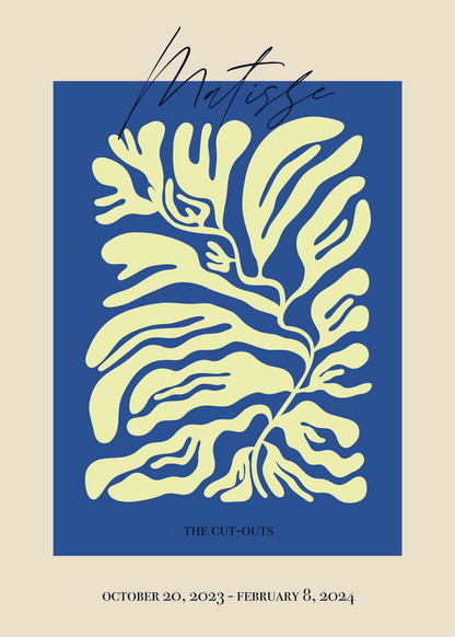 Matisse Blue Coral Poster Baskı – The Cut-Outs Serisi