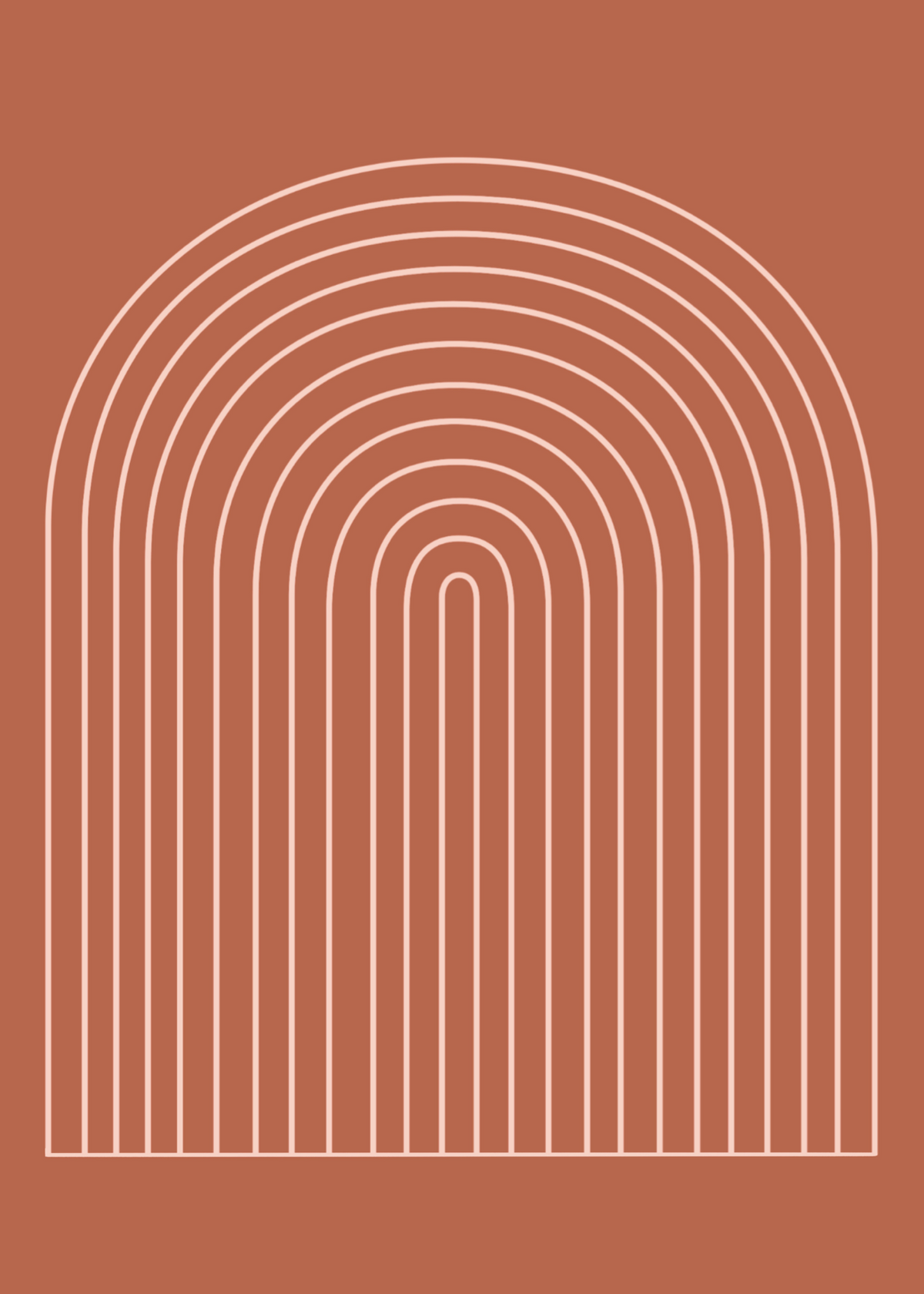 Terracotta Arch – Minimal Kavisli Çizgiler Poster Baskı
