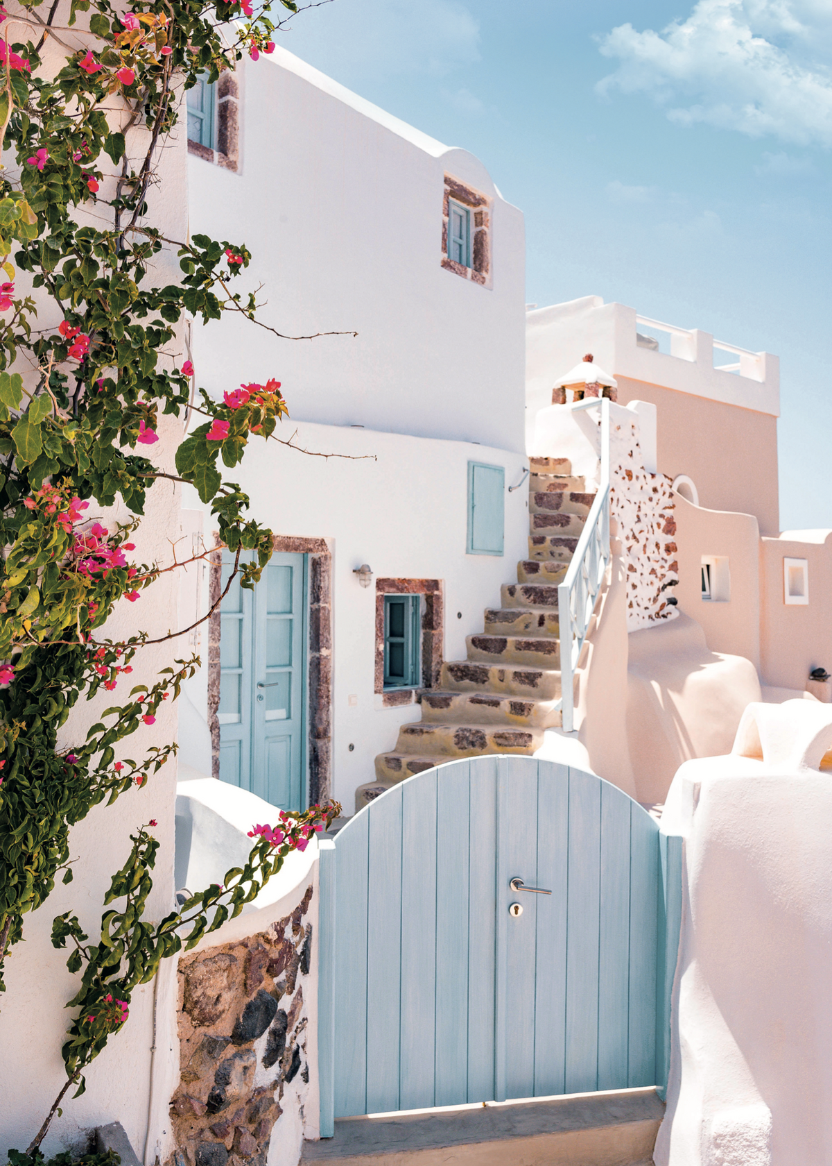 Santorini Sokakları Poster Baskı