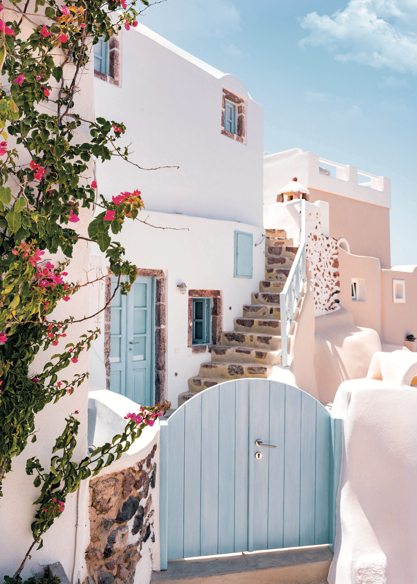 Santorini Sokakları Poster Baskı