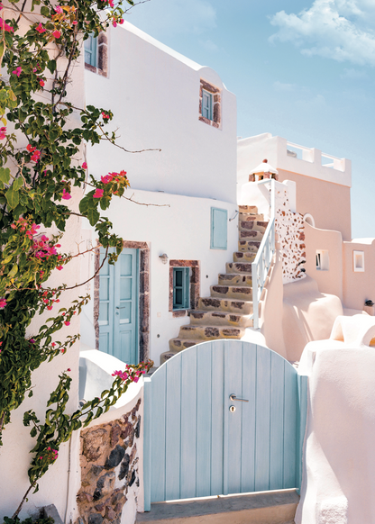 Santorini Sokakları Poster Baskı