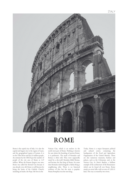 Rome - Kolezyum Siyah Beyaz Poster