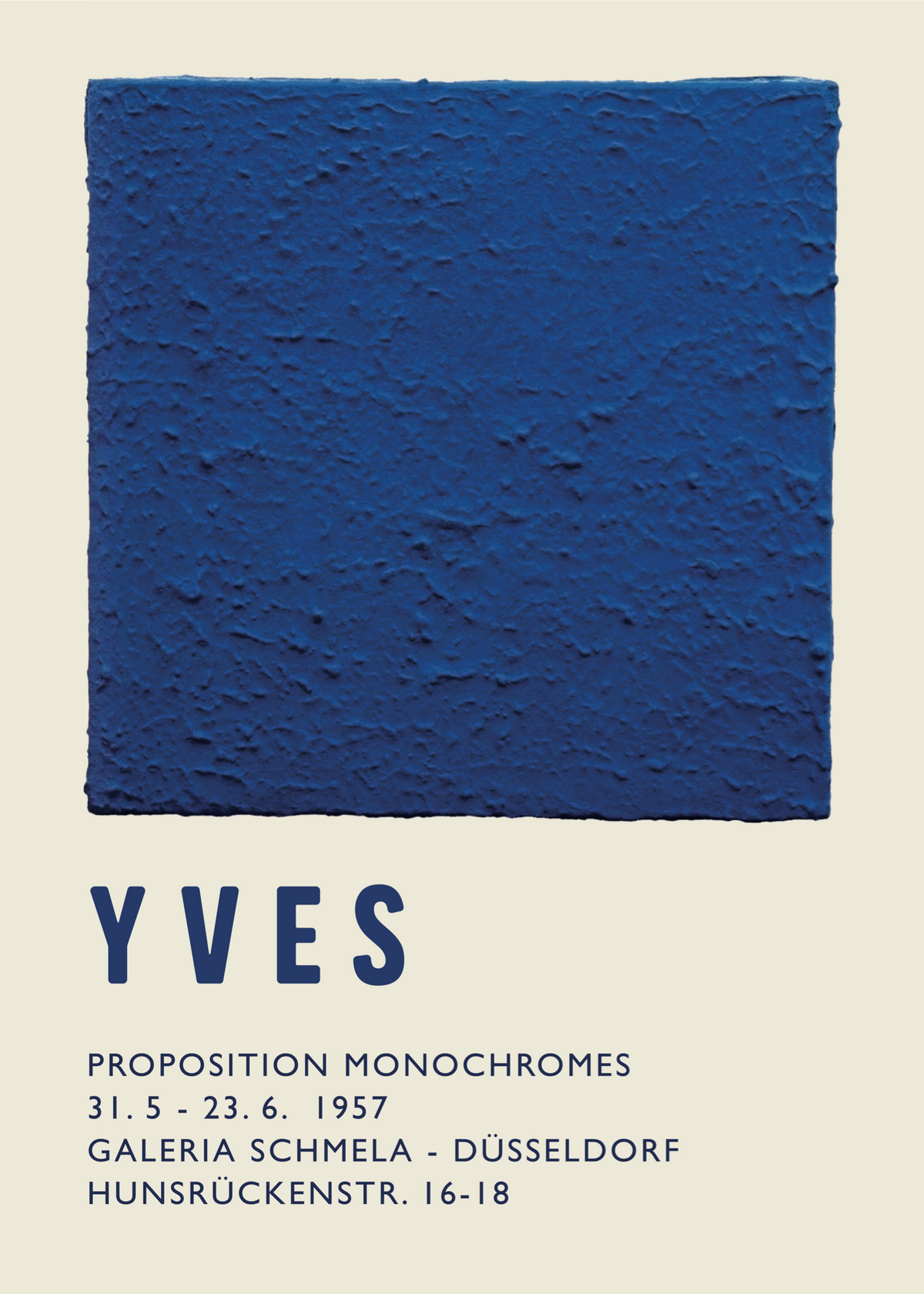 Yves Klein Proposition Monochrome 1957 Poster Baskı