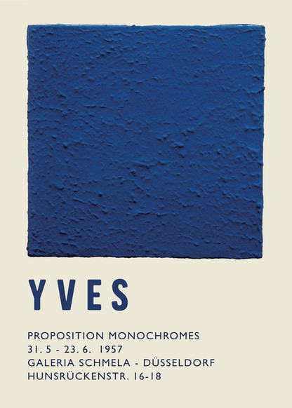 Yves Klein Proposition Monochrome 1957 Poster Baskı