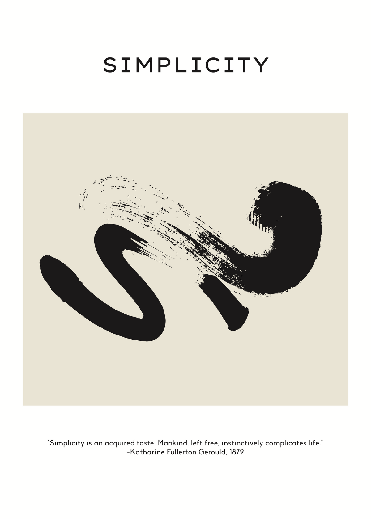 Simplicity Poster – Fırça Darbesiyle Minimalist Sanat