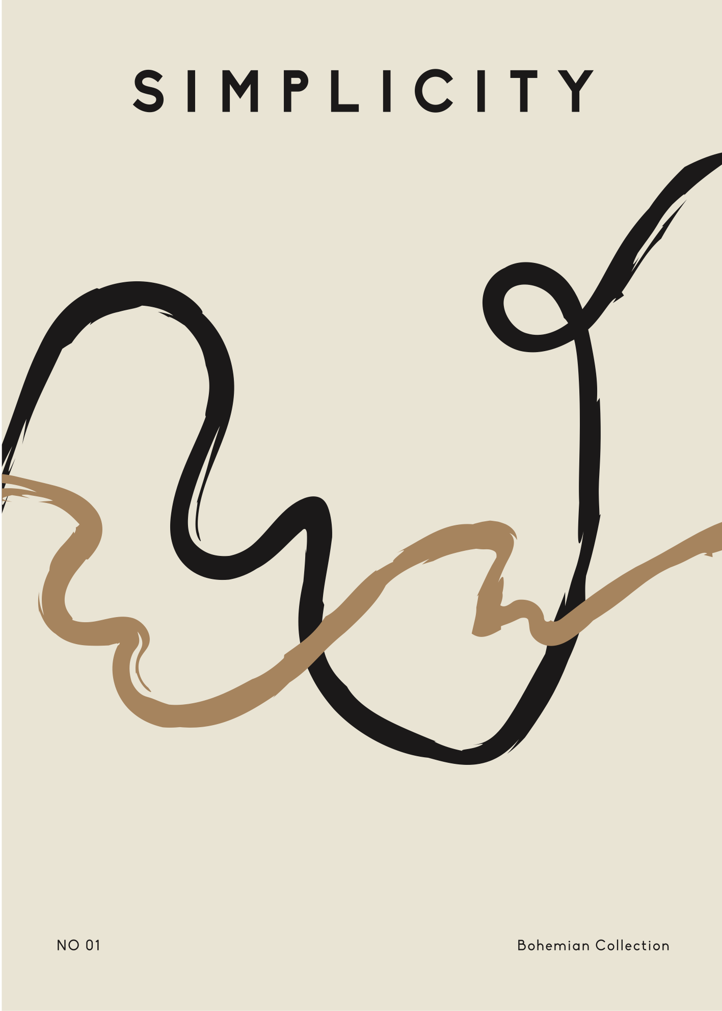 Simplicity Poster Baskı – Soyut Bohem Çizgisel Sanat Tablosu