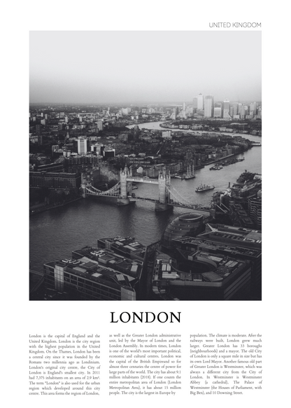 Londra Manzarası Siyah Beyaz Poster Baskı