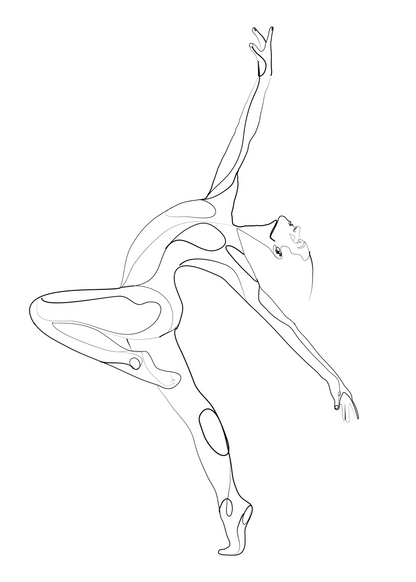 Dancer Line Art – Minimalist Dansçı İllüstrasyon Poster Baskı