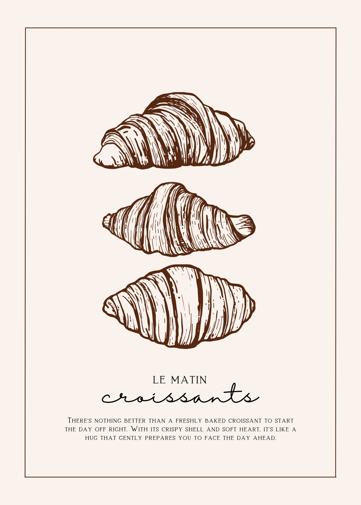 Le Matin – Kruvasan İllüstrasyon Poster Baskı