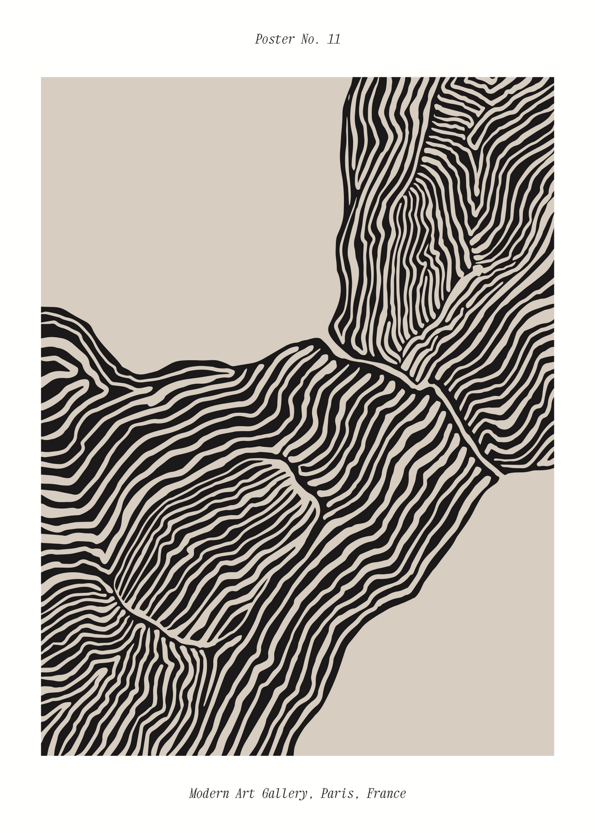 Poster No.11 – Siyah Beyaz Minimal Desen Poster Baskı