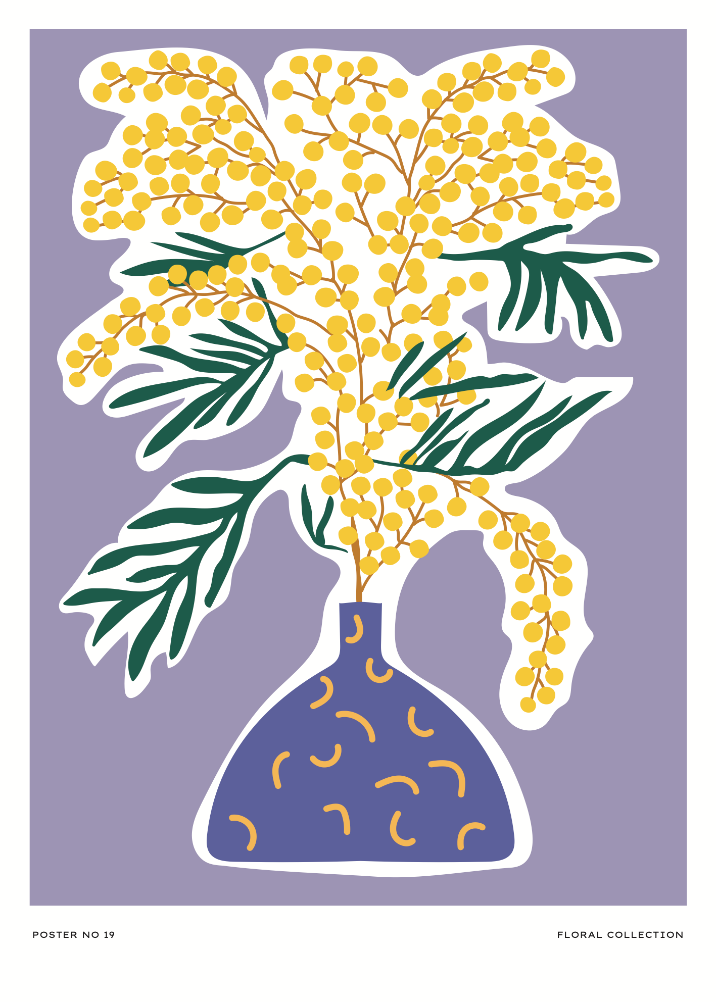 Mor Vazoda Mimoza Poster Baskı
