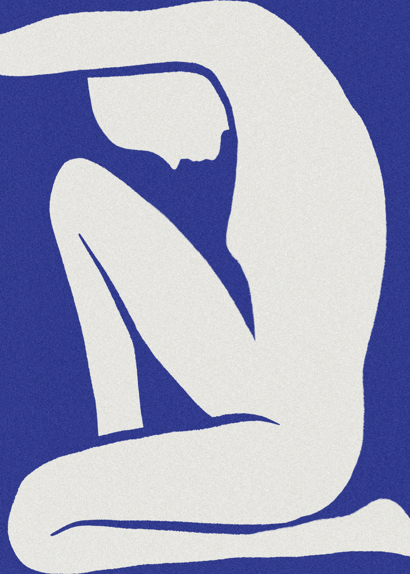 Blue Nude Silhouette Poster Baskı