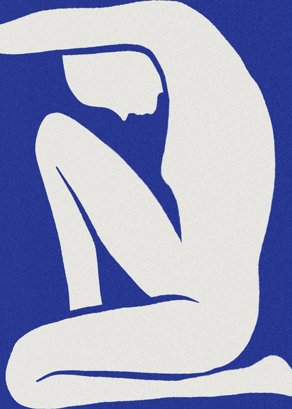 Blue Nude Silhouette Poster Baskı