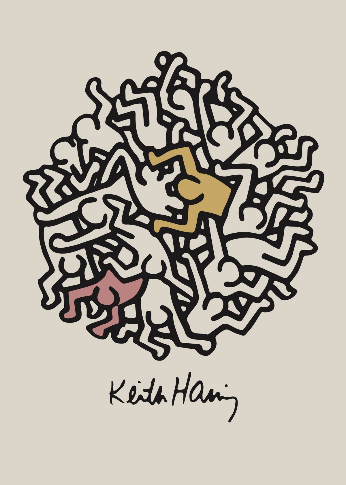 Keith Haring – Crowd in Motion Poster Baskı