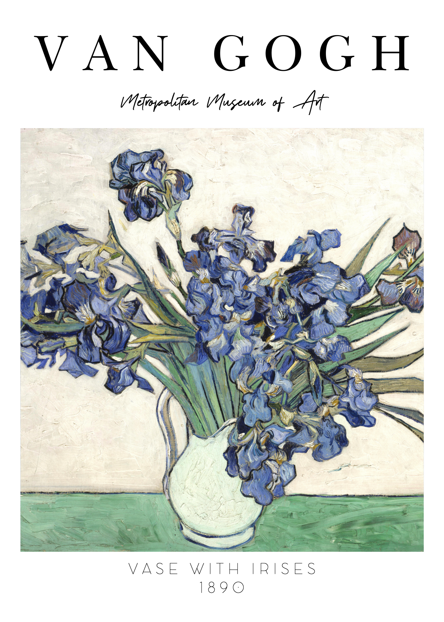Van Gogh Vase with Irises Poster Baskı – Çiçekli Vazo 1890