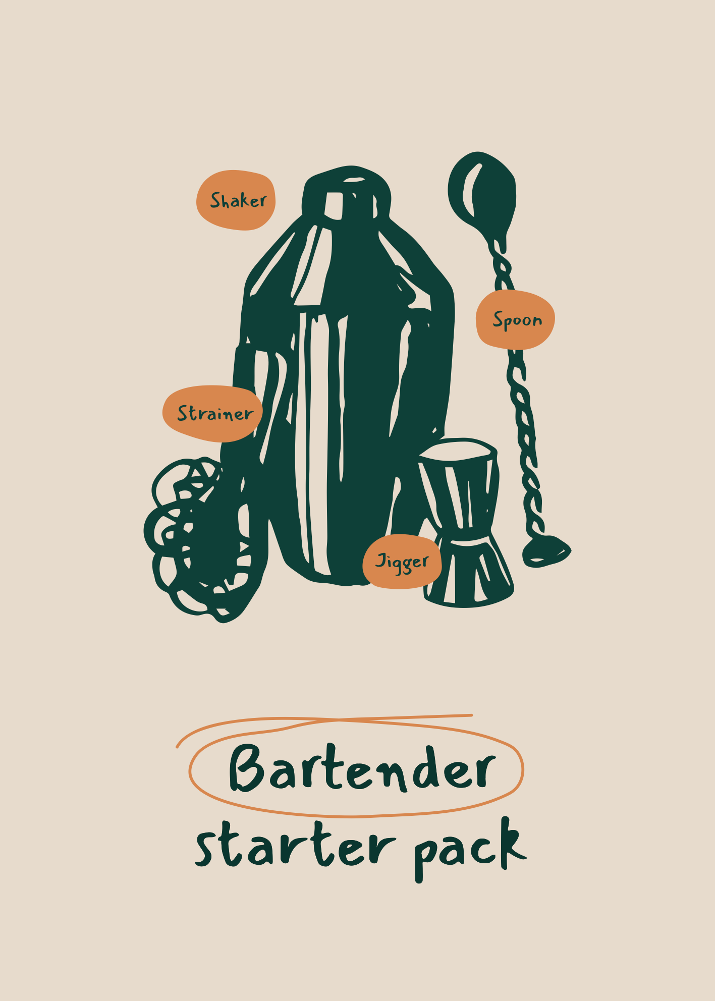 Bartender Starter Pack Poster Baskı