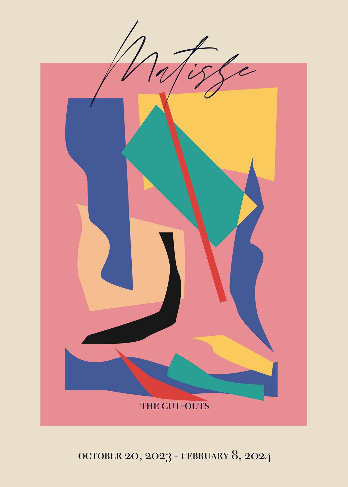 Matisse The Cut-Outs Pembe Poster Baskı