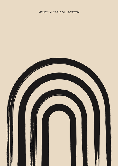Minimal Arch – Modern Siyah Fırça İzi Poster