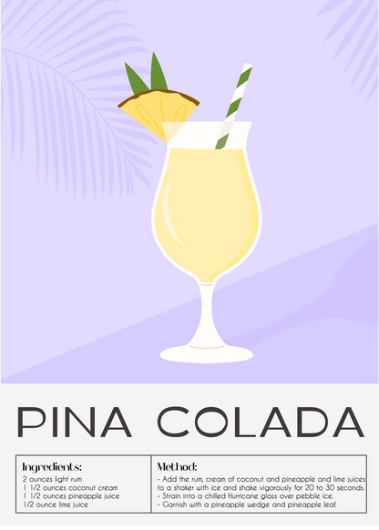 Pina Colada Kokteyl Tarifi Poster Baskı