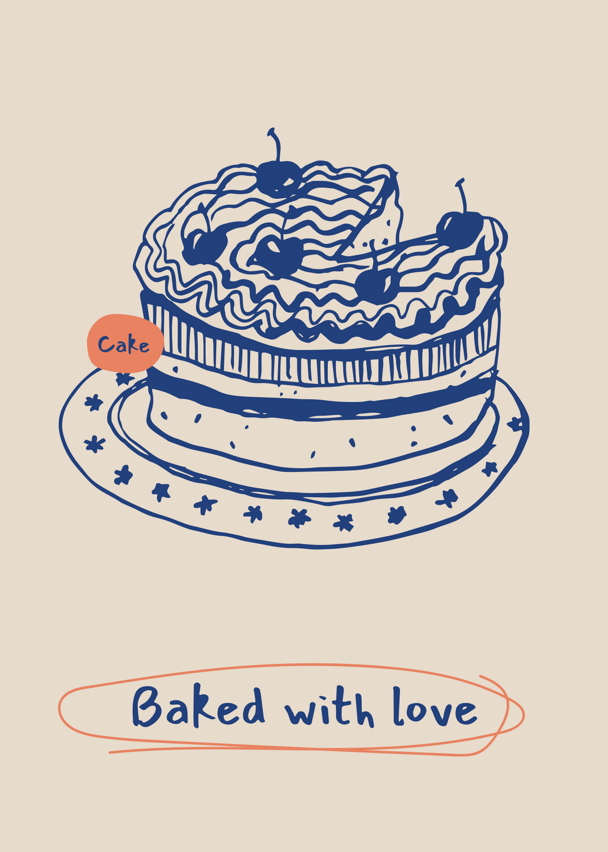 Cake – Baked with Love Poster Baskı