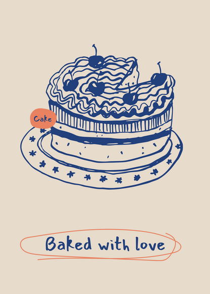 Cake – Baked with Love Poster Baskı