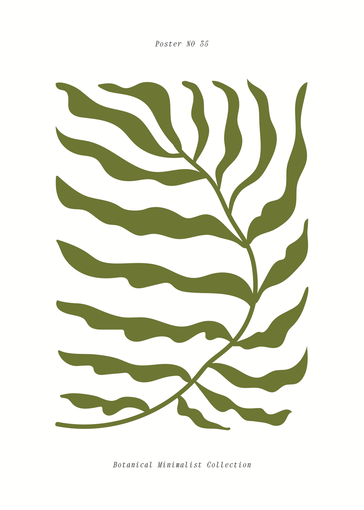 Botanical Minimalist Leaf Poster Baskı