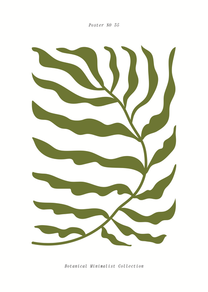 Botanical Minimalist Leaf Poster Baskı