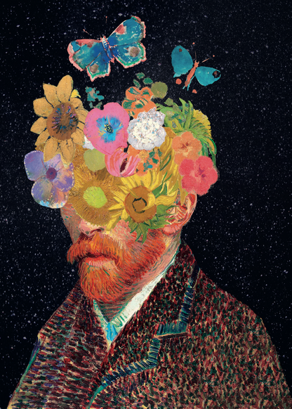 Çiçekli Zihin – Van Gogh İllüstrasyon Poster Baskı