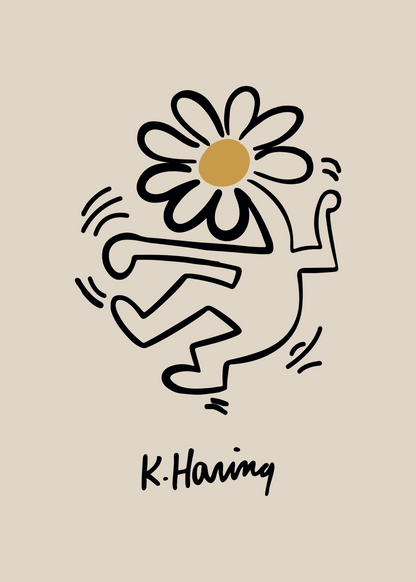 Keith Haring – Çiçek Kafalı Dansçı Poster