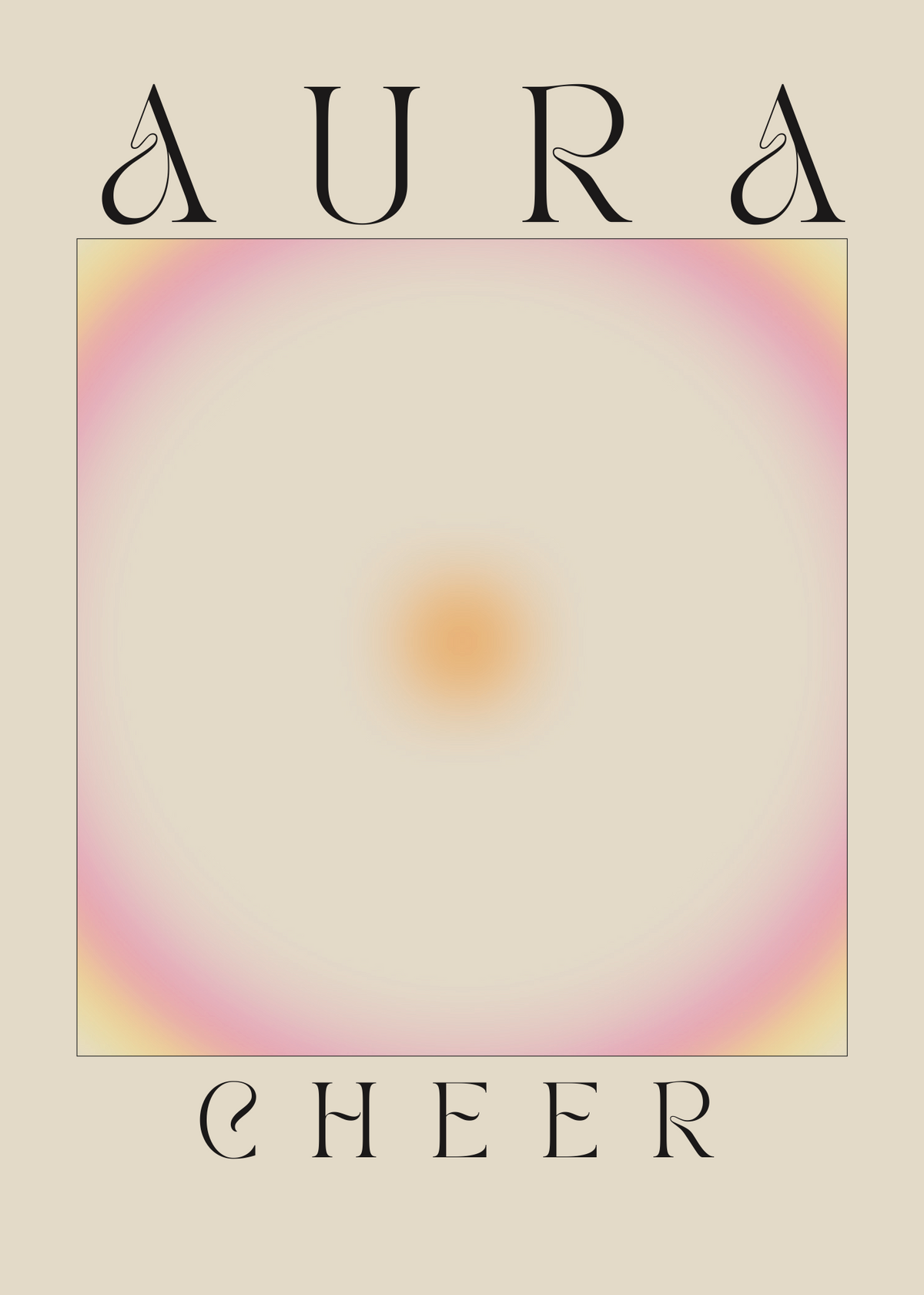 Aura Cheer Poster | Neşeli Aura Tasarımı Turuncu Pembe Poster