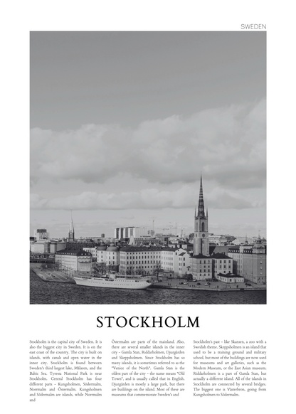 Stockholm – Poster Baskı
