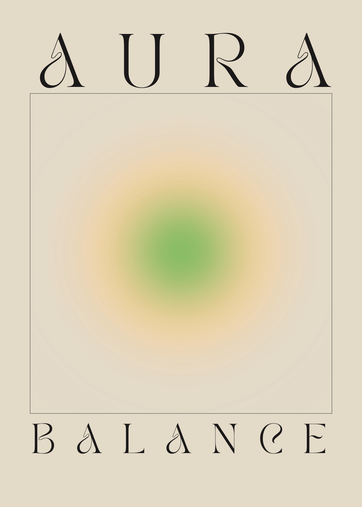 Aura Balance Poster | Yeşil Bej Aura Dengesi Minimal Poster