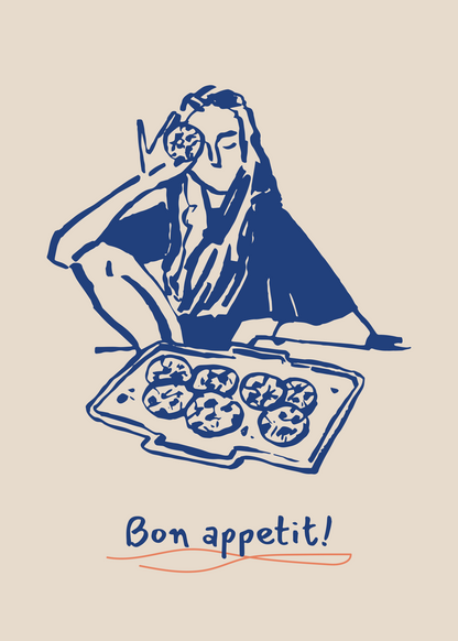 "Bon Appetit!" Mutfak İllüstrasyon Poster Baskı