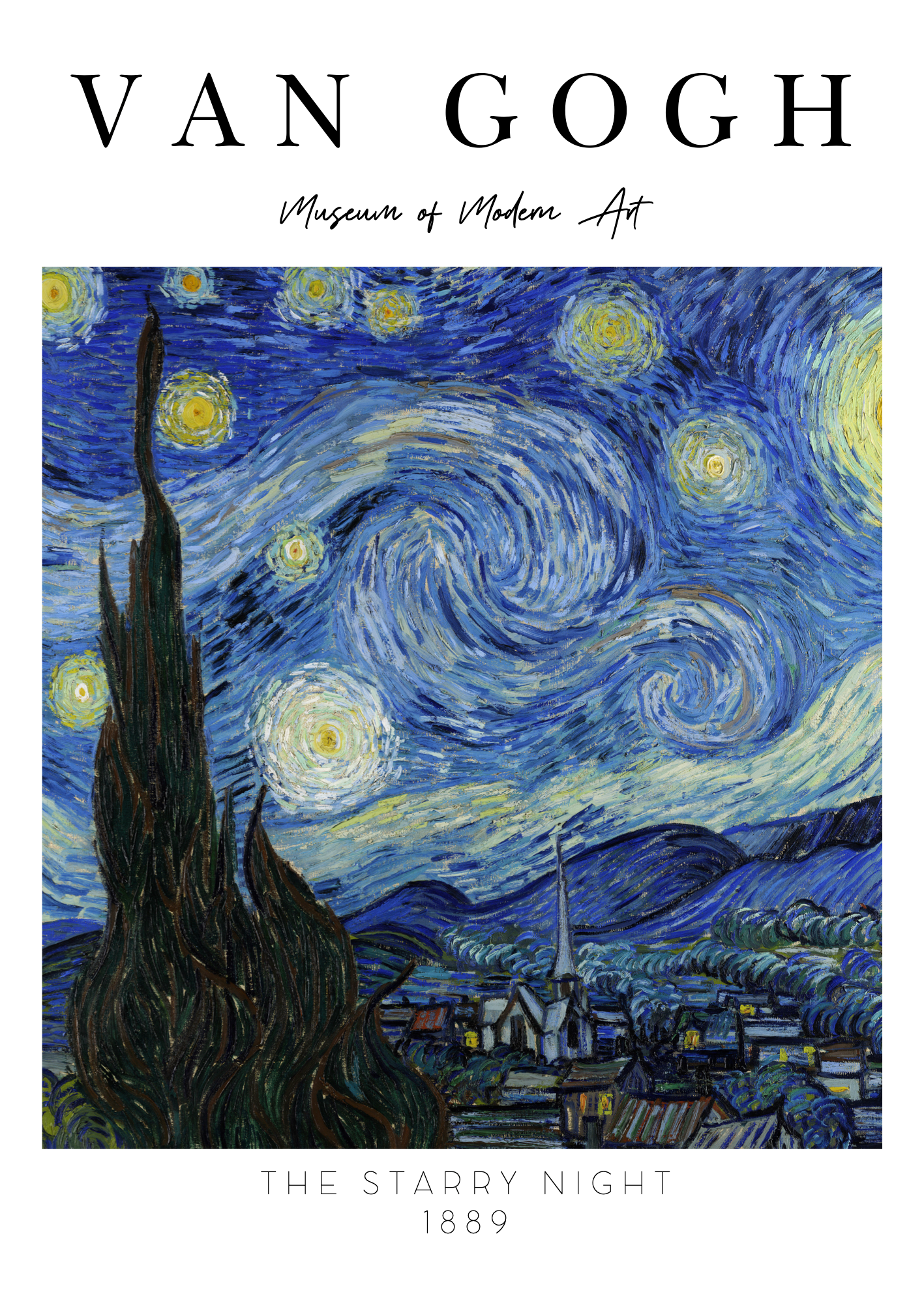 Yıldızlı Gece Van Gogh Poster Baskı – Sanatseverler İçin Zamansız Bir Klasik