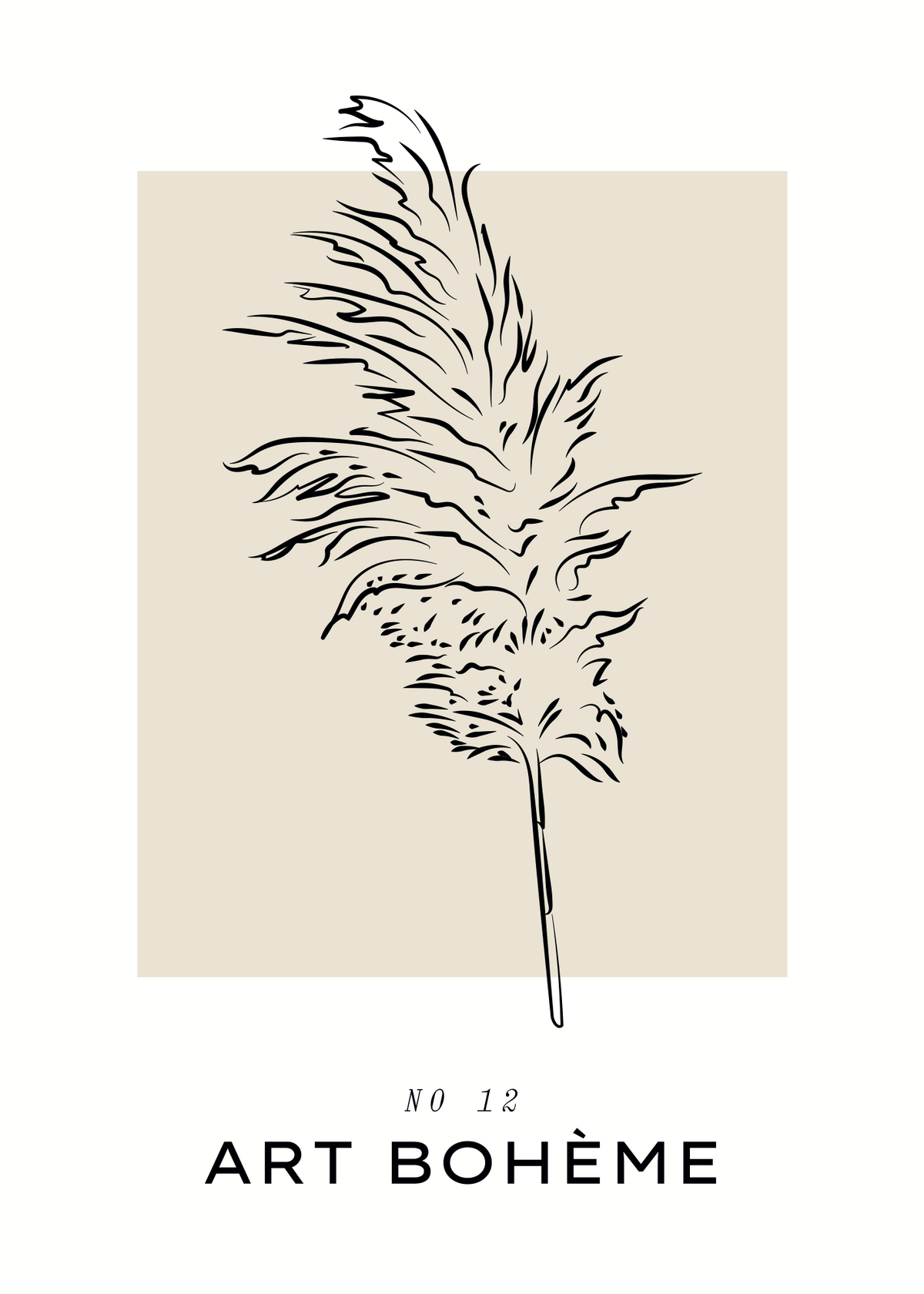 Art Bohème No.12 – Pampas Çizim Poster Baskı
