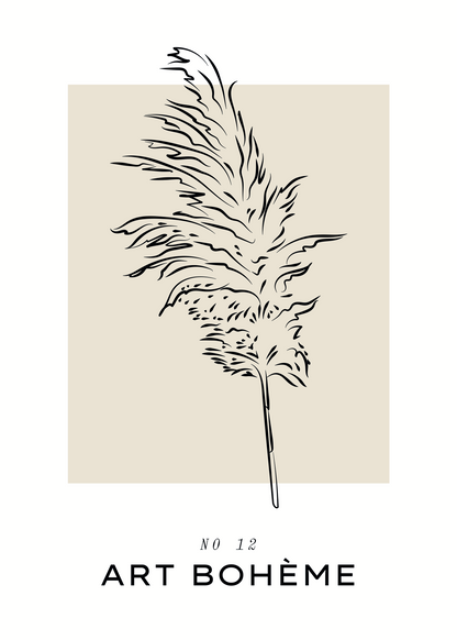 Art Bohème No.12 – Pampas Çizim Poster Baskı