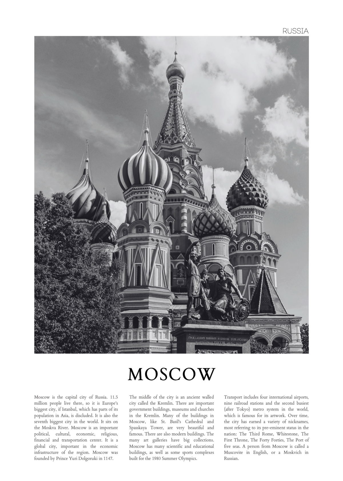 Moscow St. Basil's Cathedral – Poster Baskı