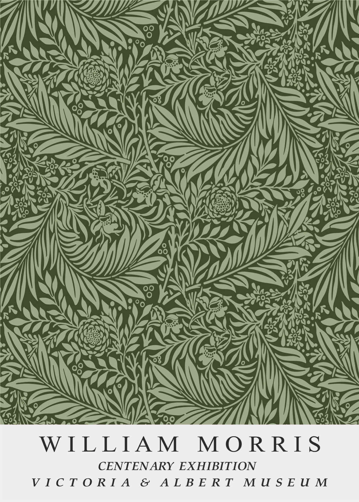 William Morris Yeşil Bitki Deseni Poster Baskı