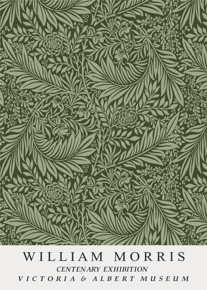 William Morris Yeşil Bitki Deseni Poster Baskı