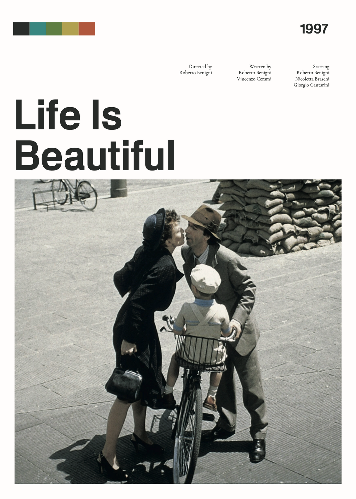 Life Is Beautiful – 1997 Film Posteri (Minimal Sinema Afişi)