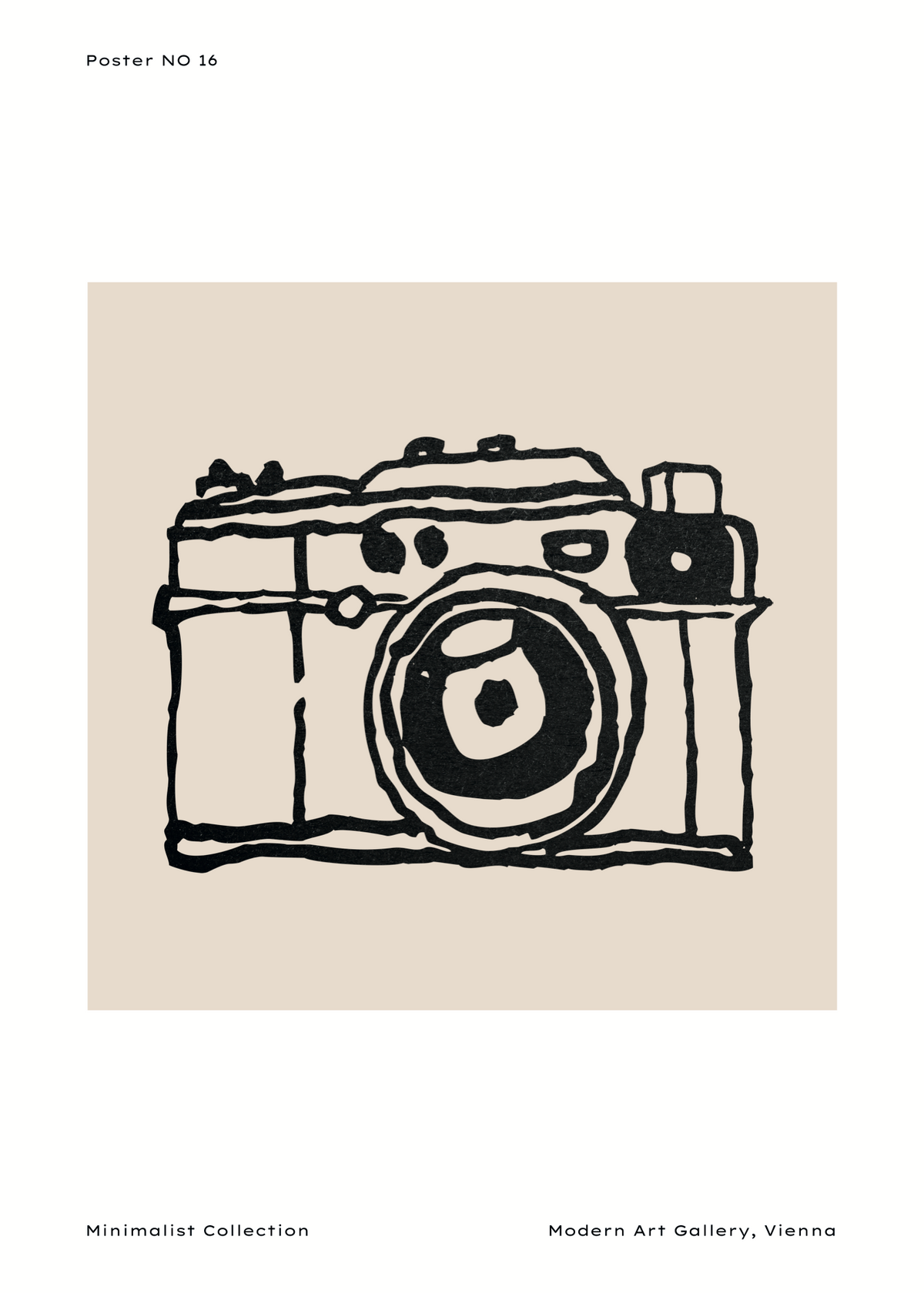 Minimalist Kamera Çizimi Poster Baskı