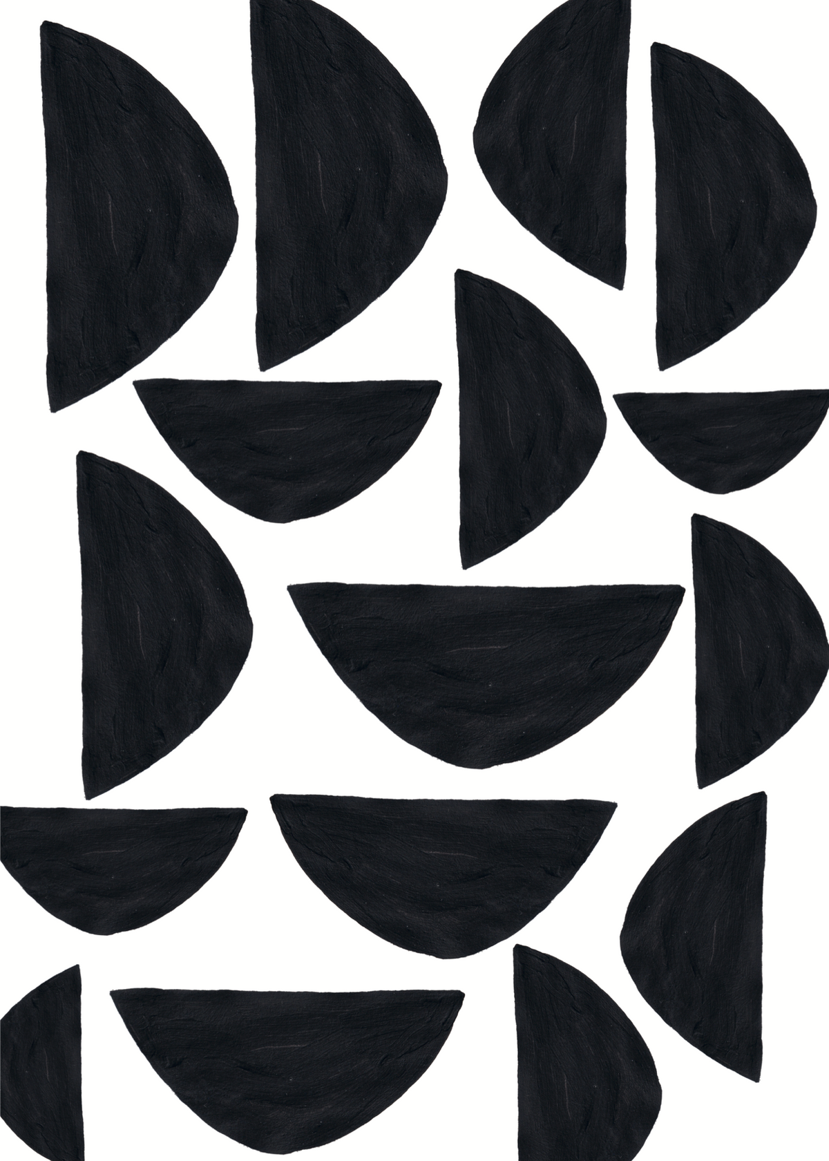 Siyah Geometrik Formlar – Soyut Yarım Daire Poster